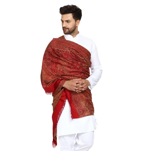 Men's Jamawar Woven Wool Shawl